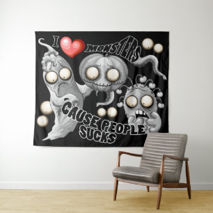I Love Monsters 'cause People Sucks Tapestry