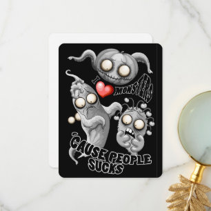 I Love Monsters 'cause People Sucks Thank You Card