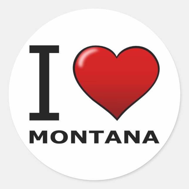 I LOVE MONTANA CLASSIC ROUND STICKER (Front)