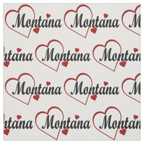 I Love Montana Hearts Fabric