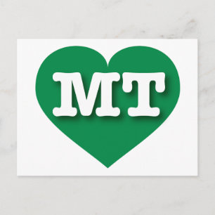 I love Montana - MT green heart Postcard