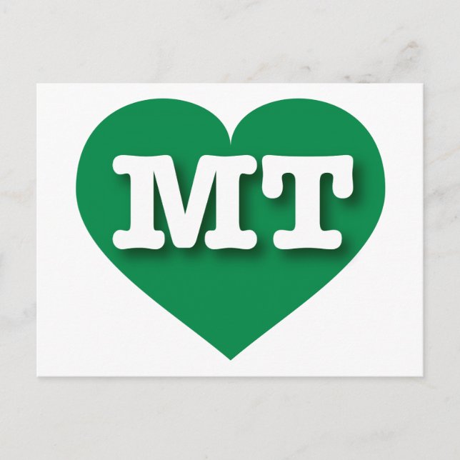 I love Montana - MT green heart Postcard (Front)