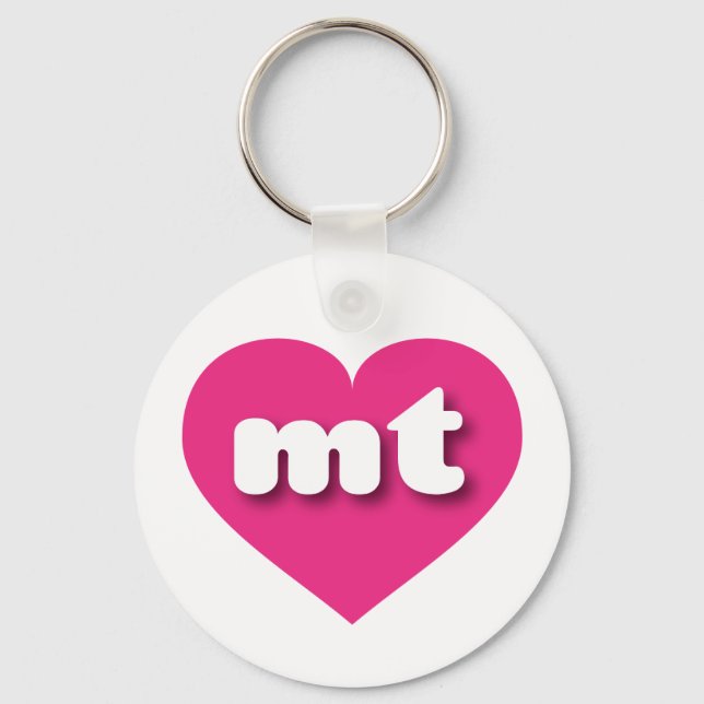 I love Montana - mt hot pink heart Keychain (Front)