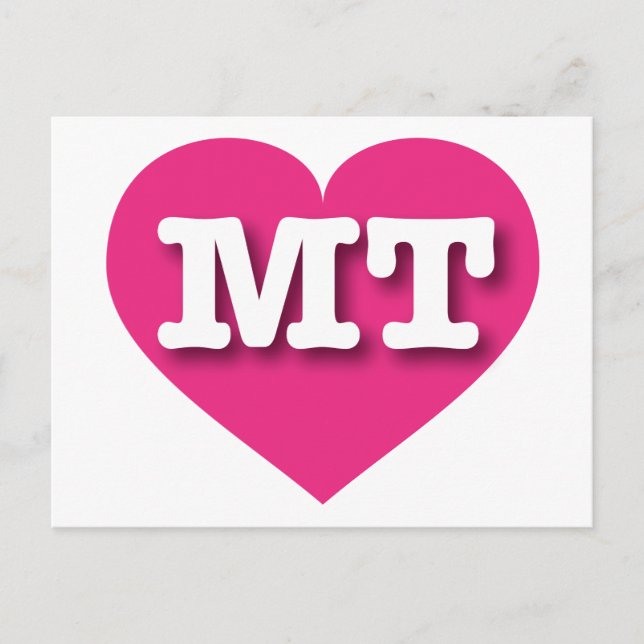 I love Montana - MT hot pink heart Postcard (Front)