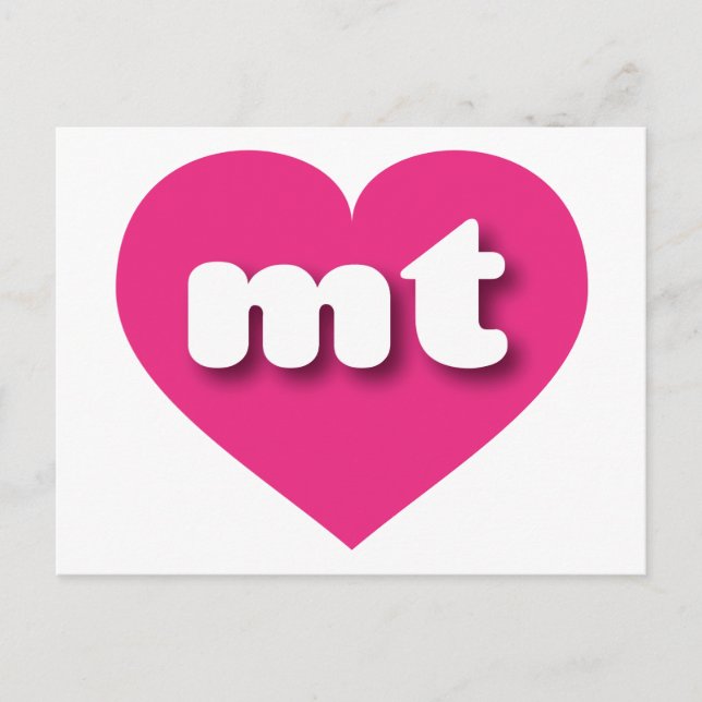 I love Montana - mt hot pink heart Postcard (Front)