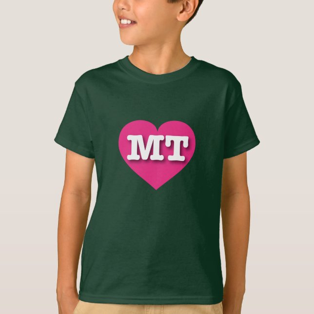 I love Montana - MT hot pink heart T-Shirt (Front)