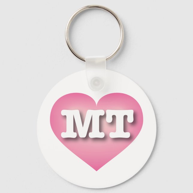 I love Montana - MT pink fade heart Keychain (Front)