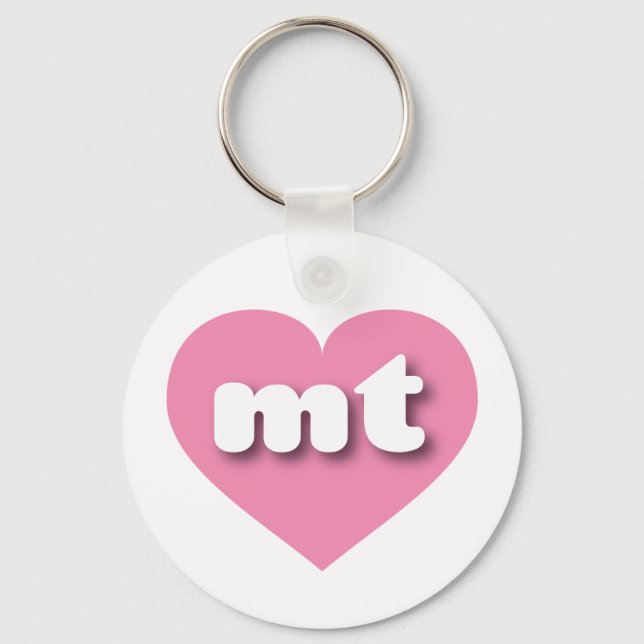 I love Montana - mt pink heart Keychain (Front)