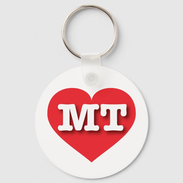I love Montana - MT red heart Keychain (Front)