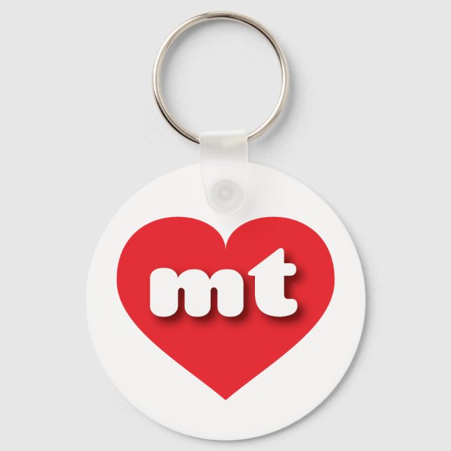 I love Montana - mt red heart Keychain (Front)