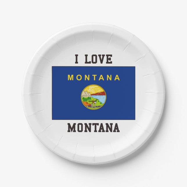 I Love Montana Paper Plates (Front)