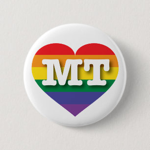 I Love Montana Rainbow Heart Button