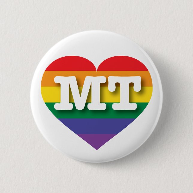 I Love Montana Rainbow Heart Button (Front)