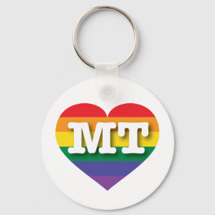I Love Montana Rainbow Heart Keychain