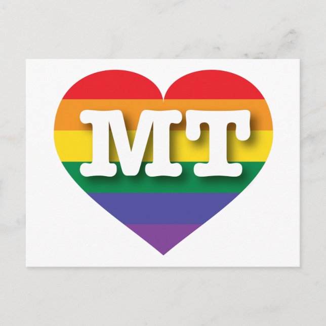 I Love Montana Rainbow Heart Postcard (Front)