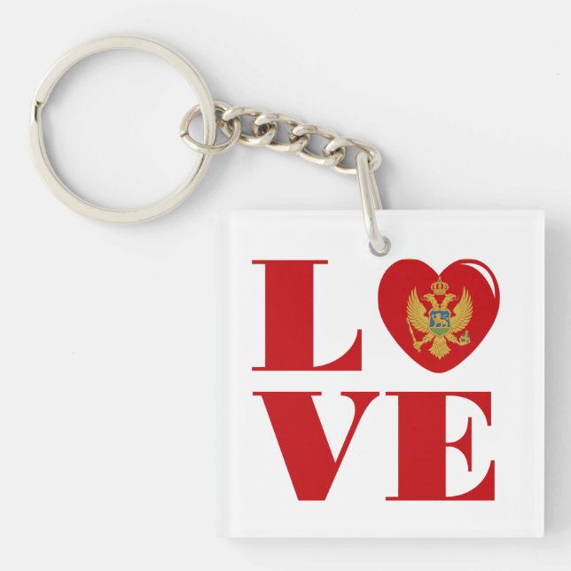 I love Montenegro Keychain (Front)