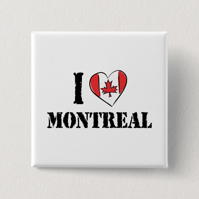 I Love Montreal Canada Pinback Button (Front)