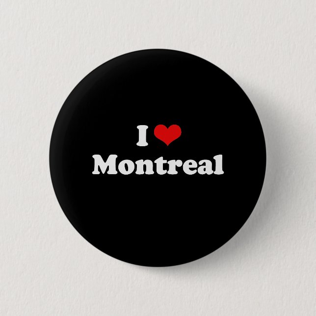 I Love Montreal Tshirt White Tshirt Button (Front)