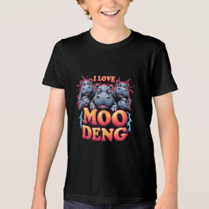 I Love Moo Deng Baby Hippo Lovers Tri-Blend Shirt