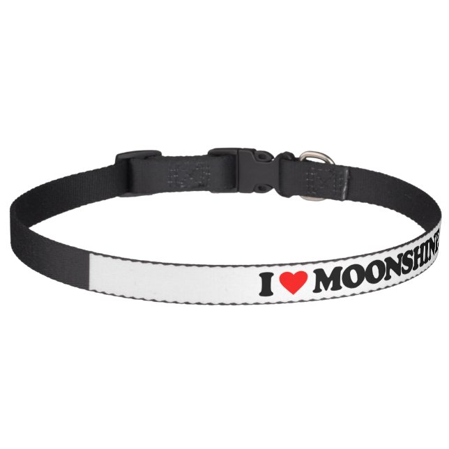 I LOVE MOONSHINE PET COLLAR (Front)