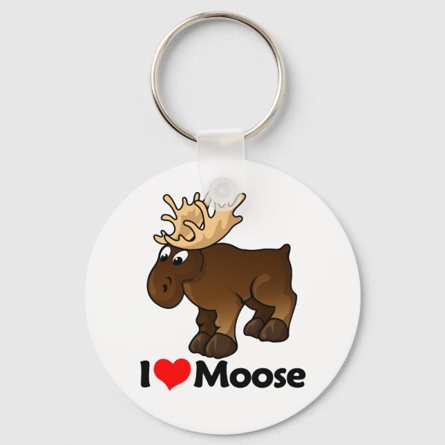 I Love Moose Keychain (Front)