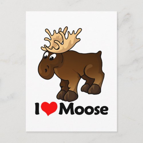 I Love Moose Postcard