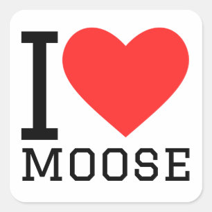 I love moose square sticker