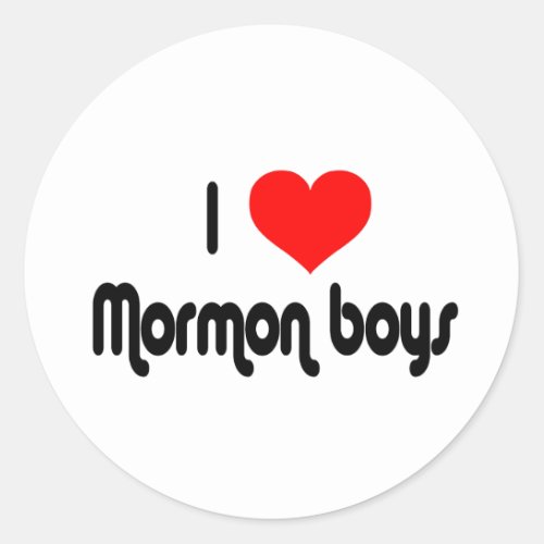 I Love Mormon Boys Classic Round Sticker