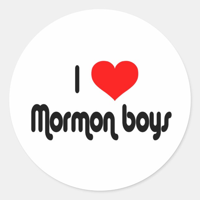 I Love Mormon Boys Classic Round Sticker (Front)