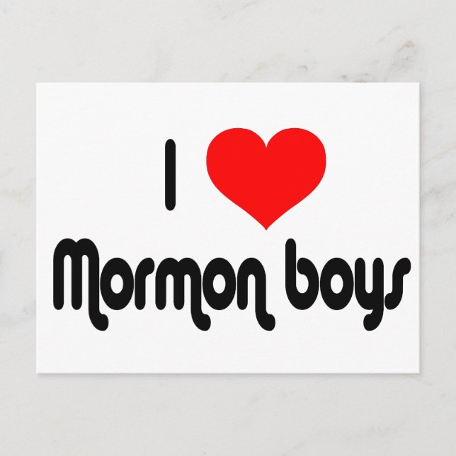 I Love Mormon Boys Postcard (Front)