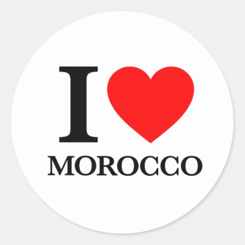 I Love Morocco Classic Round Sticker