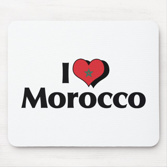 I Love Morocco Flag Mouse Pad (Front)