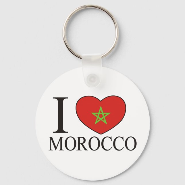 I Love Morocco Keychain (Front)