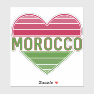 I Love Morocco, Moroccan Heart Sticker