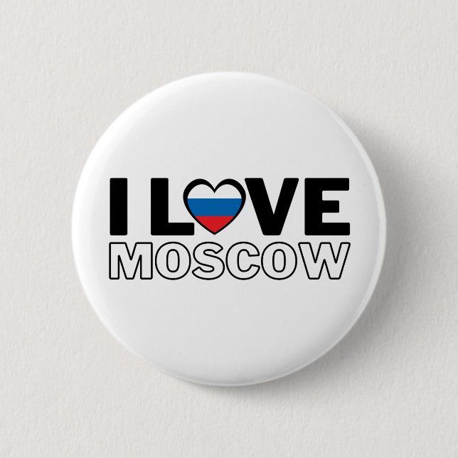 I LOVE MOSCOW - For real Muscovites! Button (Front)