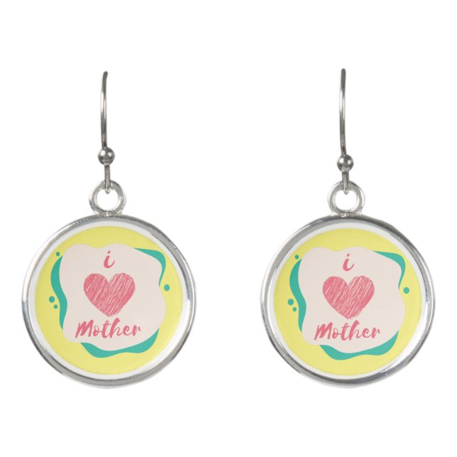 i love mother earrings (Front)