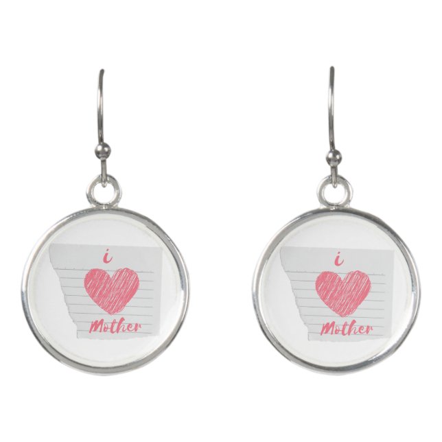i love mother earrings (Front)