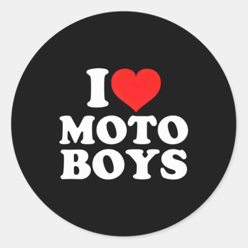 I Love Moto Classic Round Sticker