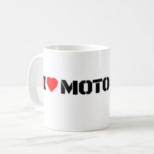 I Love Moto Motorcycle Coffee Mug