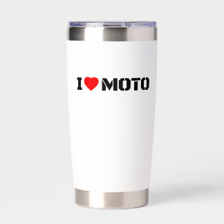 I Love Moto Motorcycle Coffee Mug Insulated Tumbler