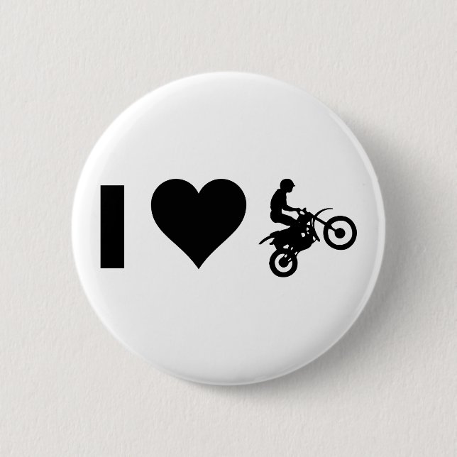 I Love Motocross Button (Front)