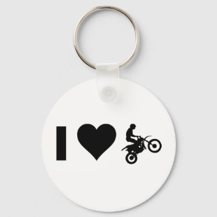 I Love Motocross Keychain