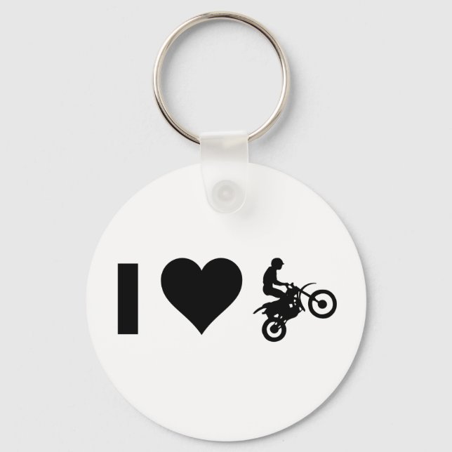 I Love Motocross Keychain (Front)