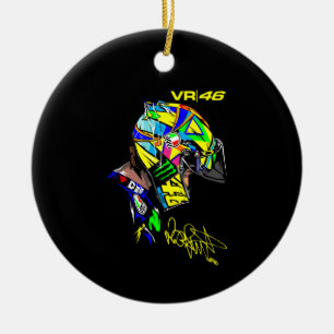 I Love Motorcycle Art Gift For Bikers Ceramic Ornament