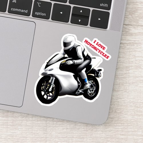I Love Motorcycles Sticker