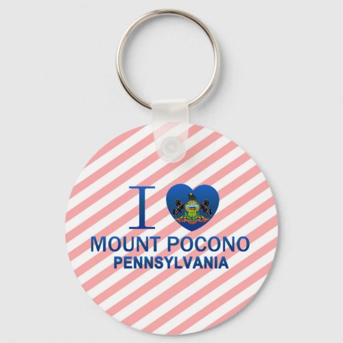 I Love Mount Pocono PA Keychain