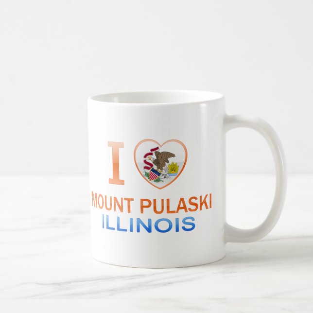 I Love Mount Pulaski, IL Coffee Mug (Right)