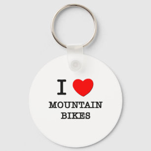 I Love Mountain Bikes Keychain