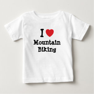I love Mountain Biking heart custom personalized Baby T-Shirt