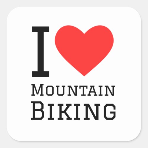 I love mountain biking square sticker